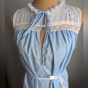 Vintage blue polka dot nightgown